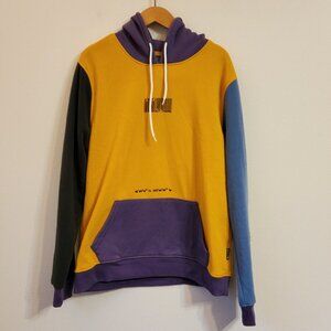 Brooklyn Cloth Mfg  Men Sz L Yellow/Purple/Blue “A Way Out There” Hoodie Skater